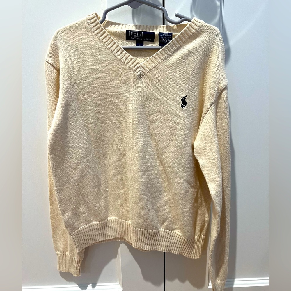 Boys Ralph Lauren Cream Sweater S 8 Preppy Summer Cotton Polo